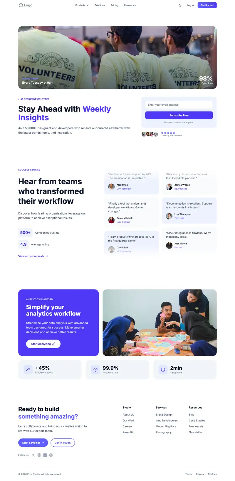 Youth Development website template preview