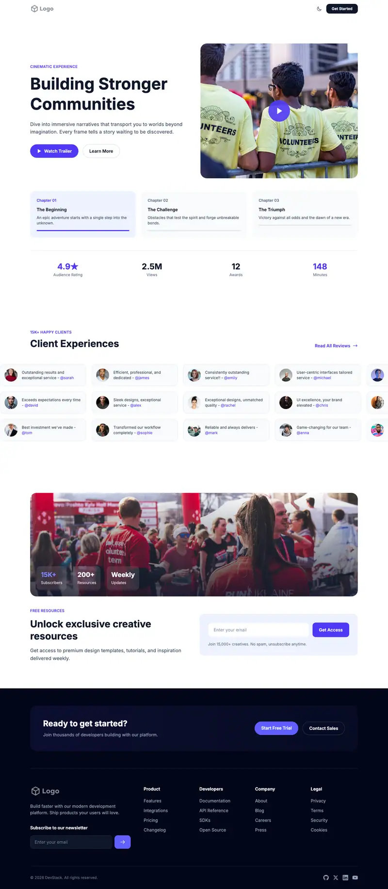 Community Organization website template preview