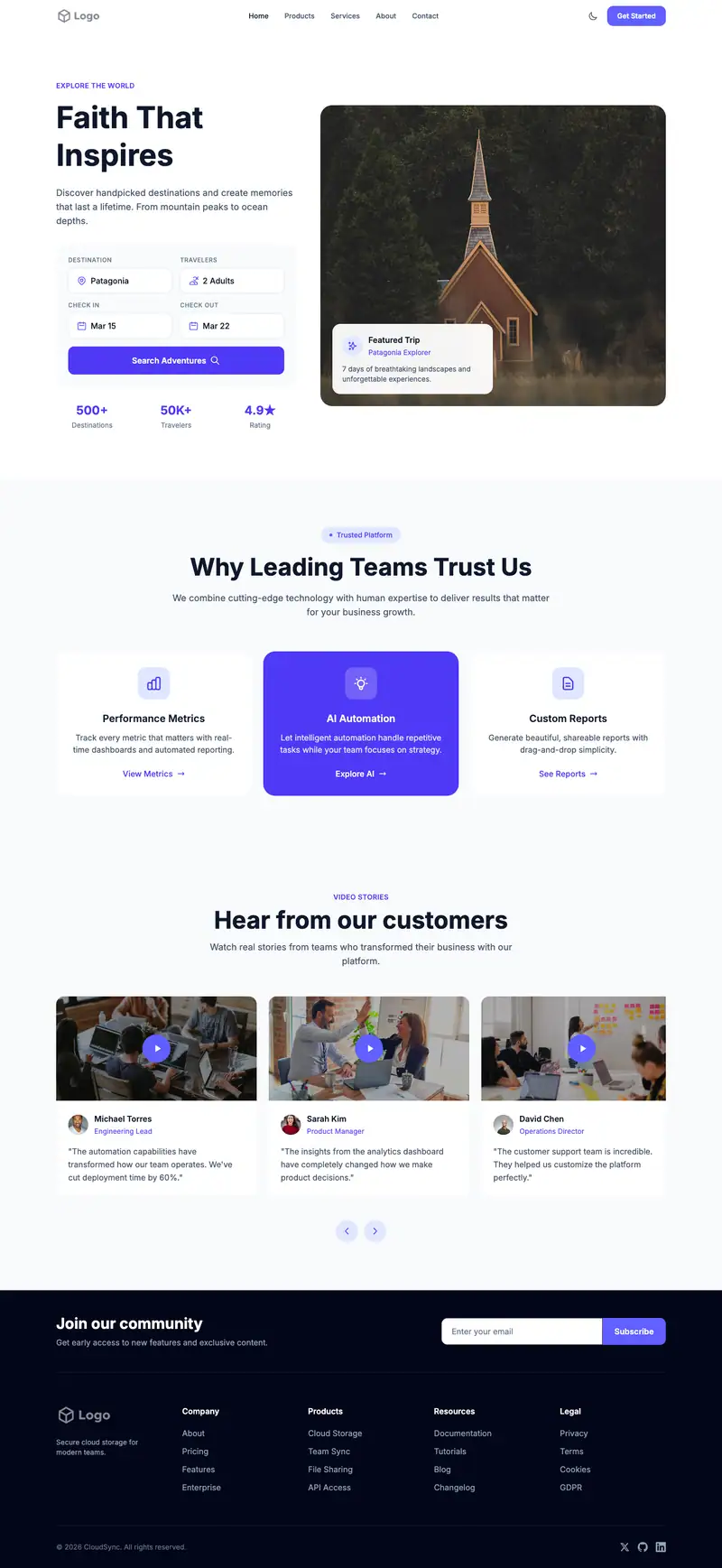 Church Website website template preview