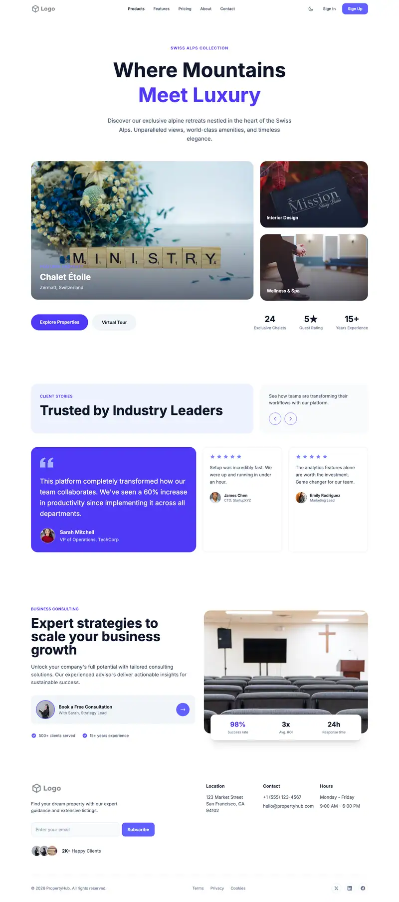 Ministry Outreach website template preview