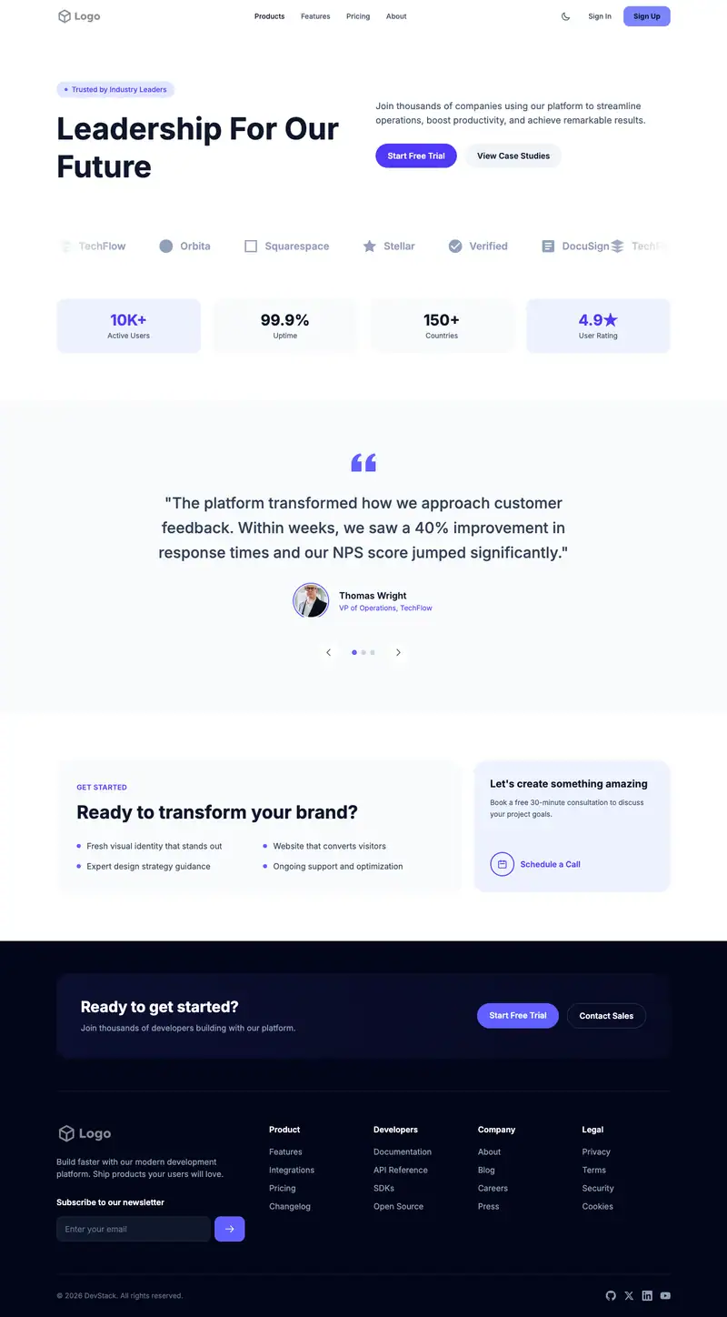 Political Campaign website template preview