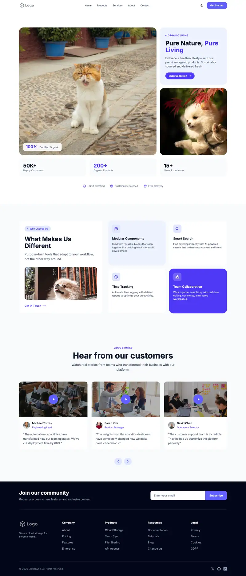 Specialty Pet Store website template preview