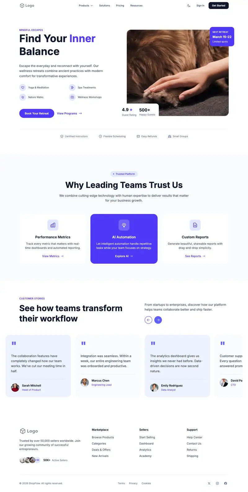Dog Grooming website template preview