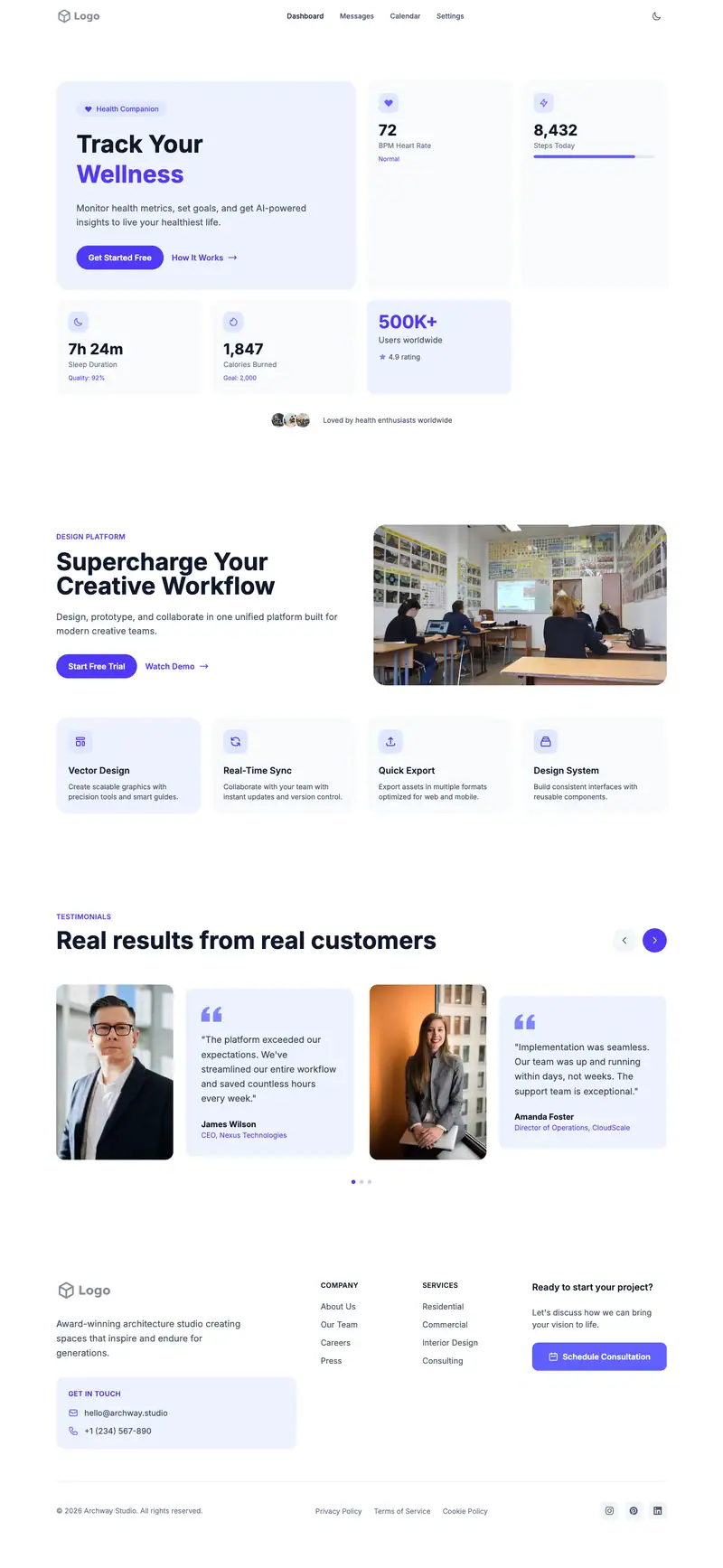 Cat Grooming website template preview