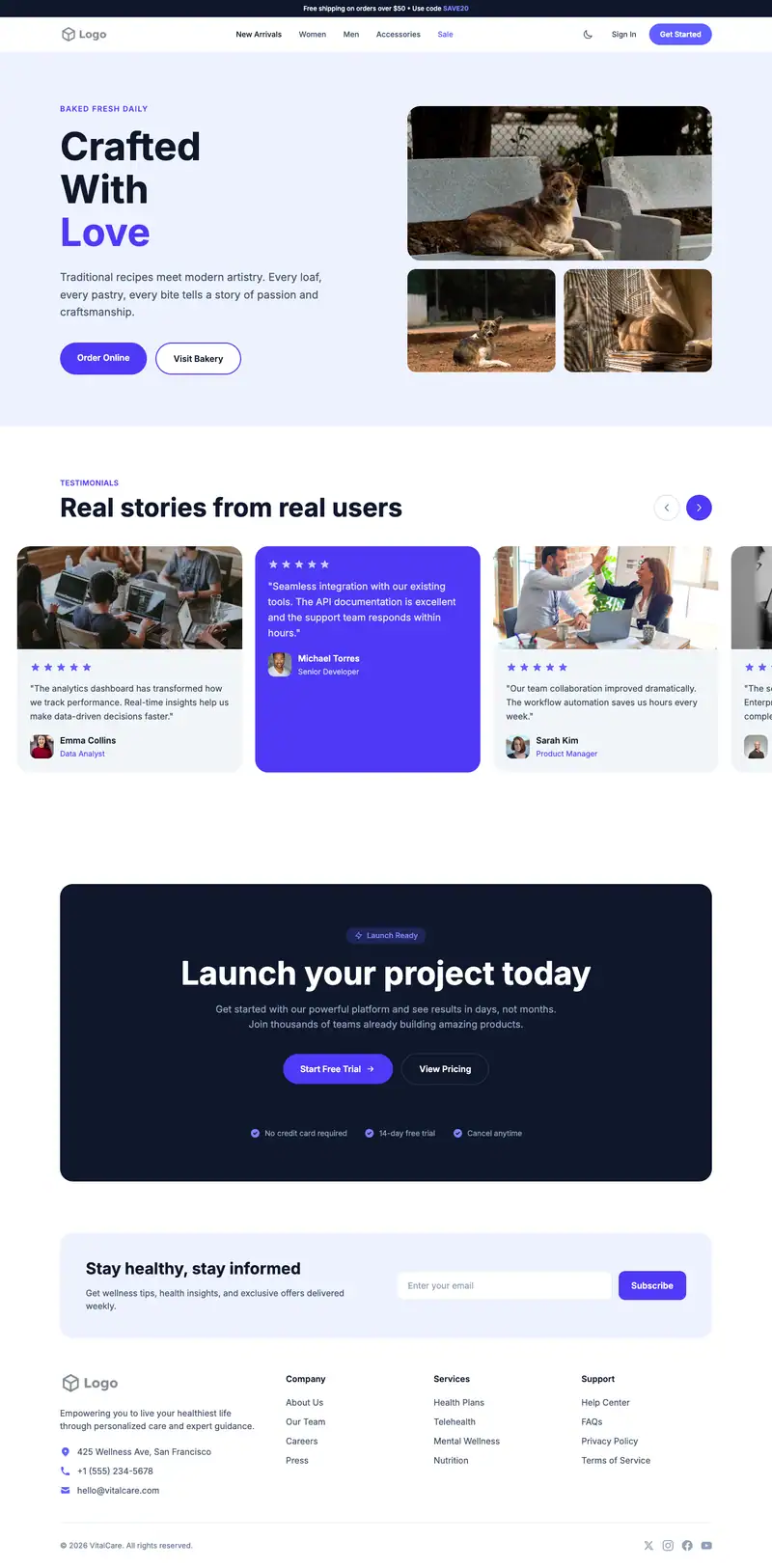Animal Rescue website template preview