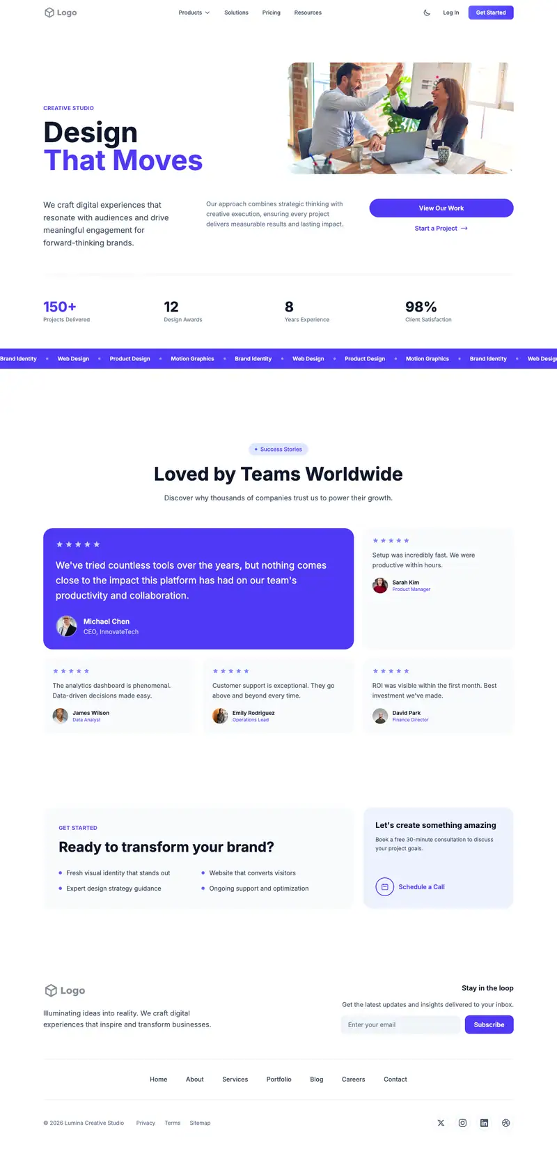 Minimal Portfolio website template preview