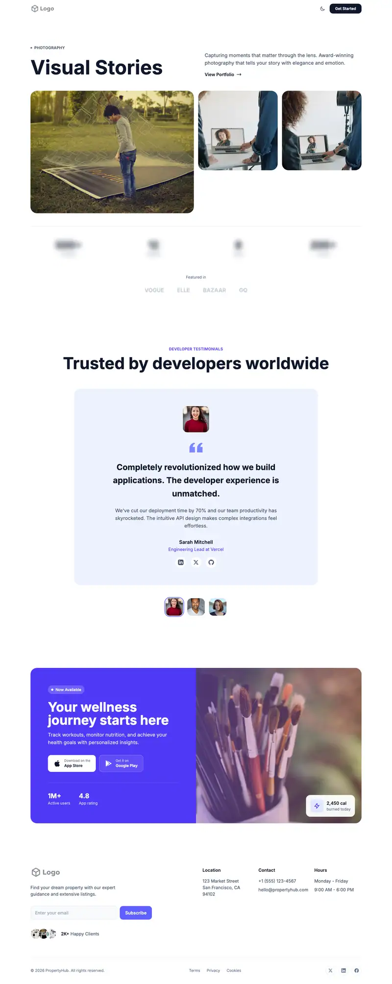 Dark Portfolio website template preview