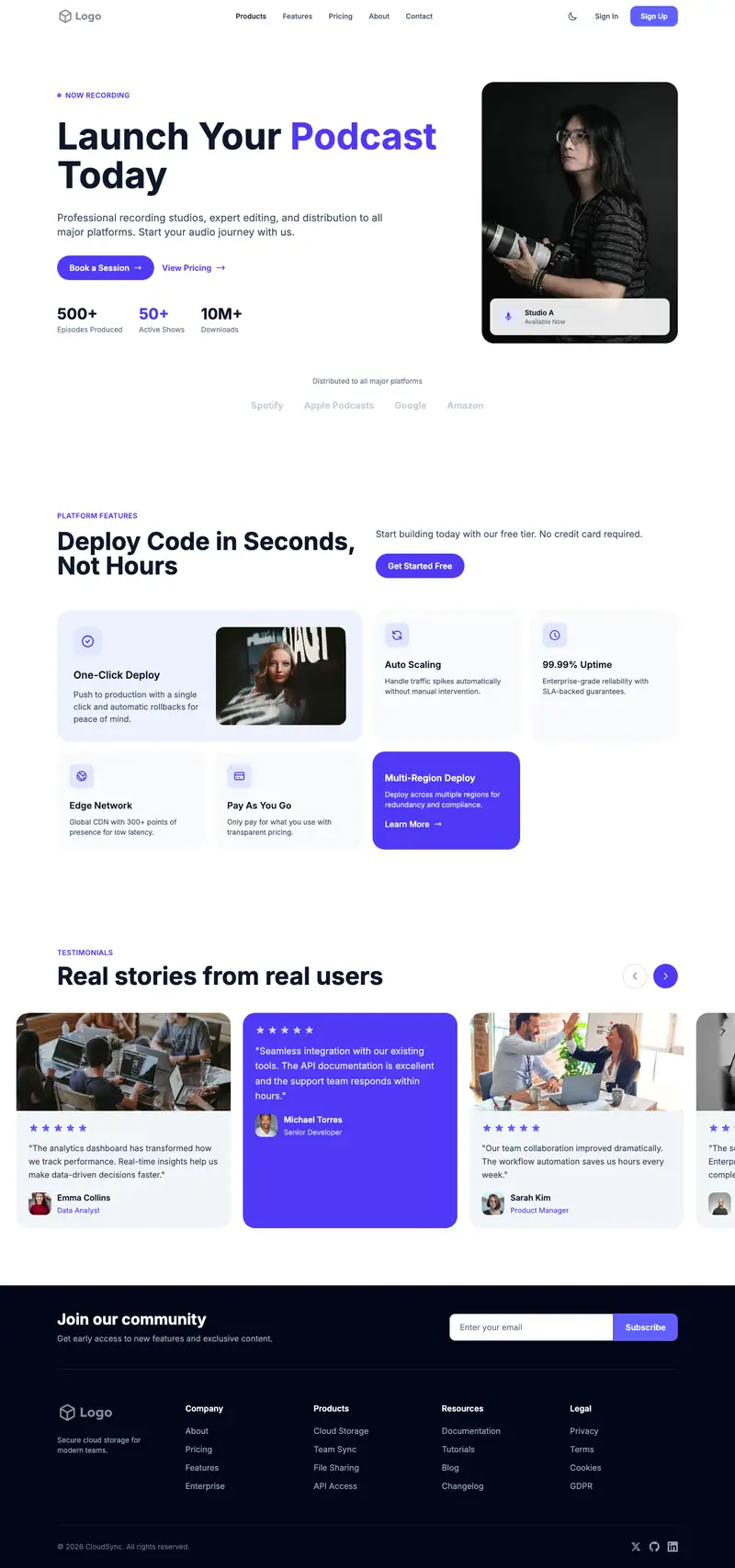 Portrait Photographer website template preview