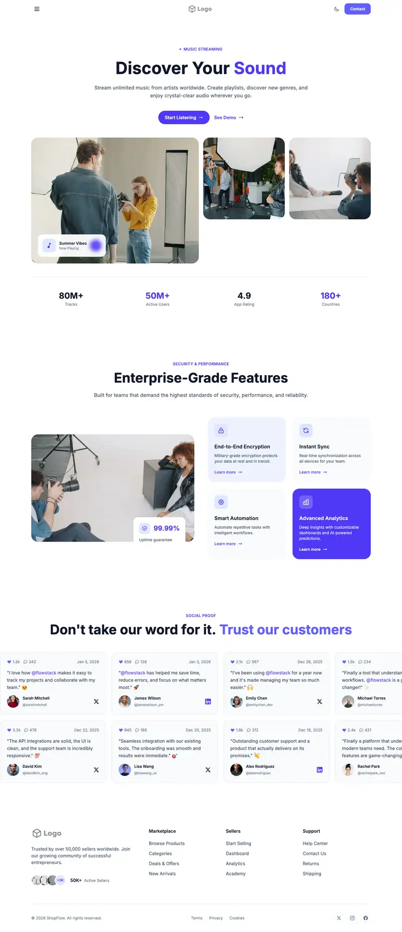 Commercial Photographer website template preview