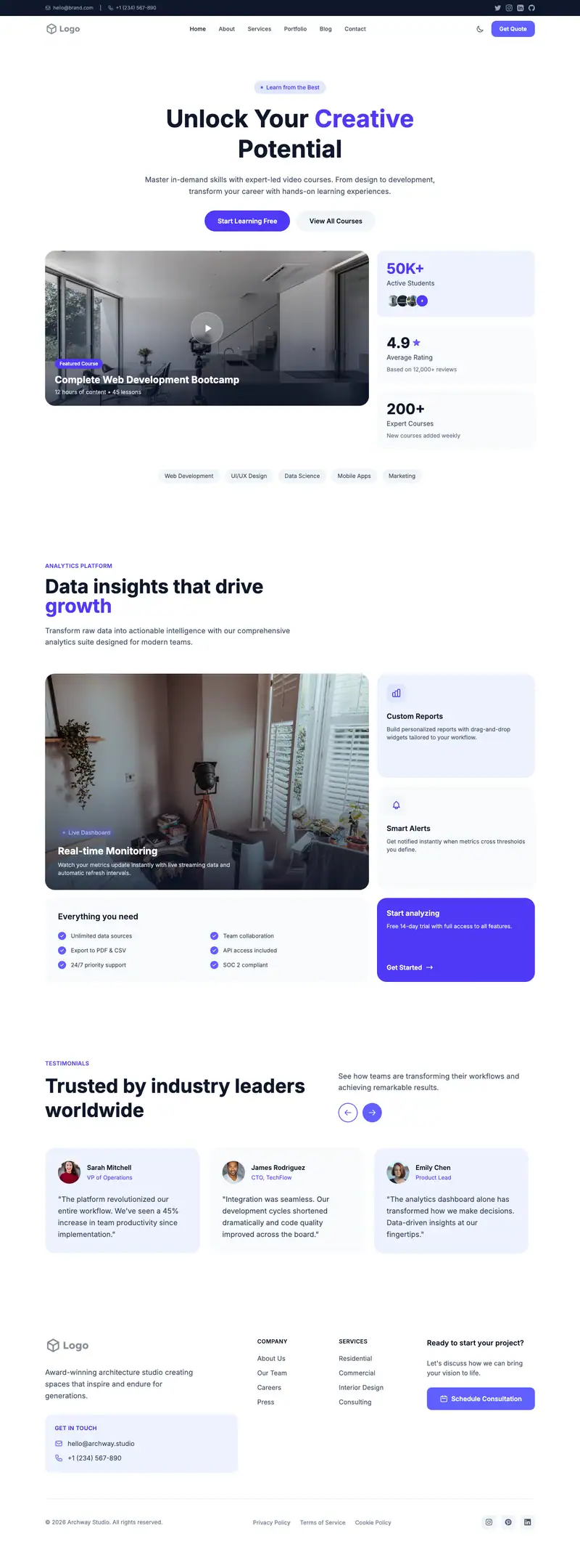 Real Estate Photographer website template preview