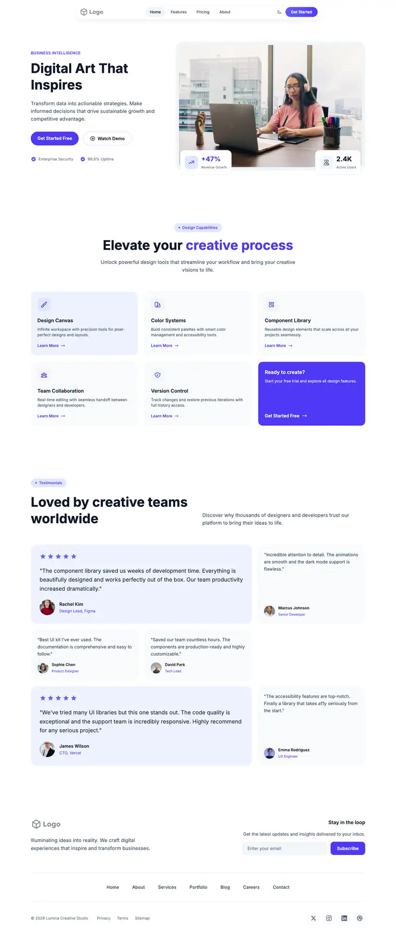 Digital Artist website template preview