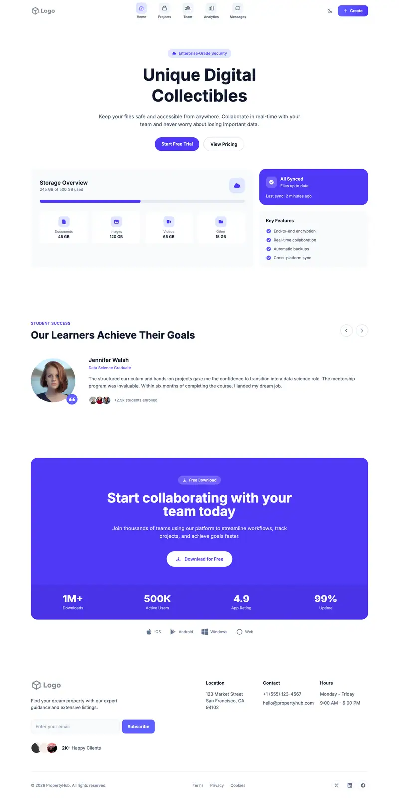 Nft Artist website template preview