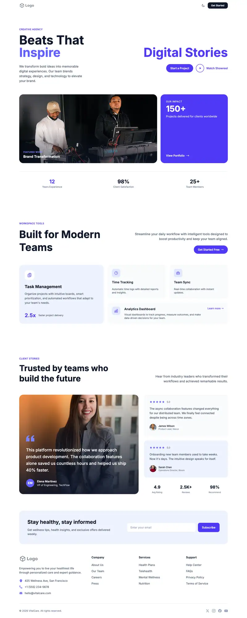 Music Producer website template preview