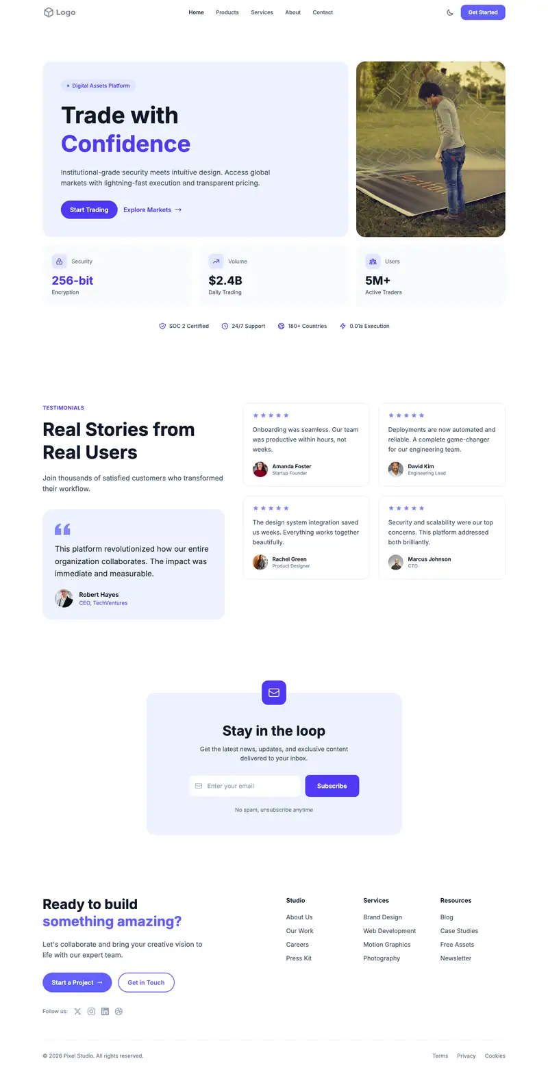 DJ Portfolio website template preview