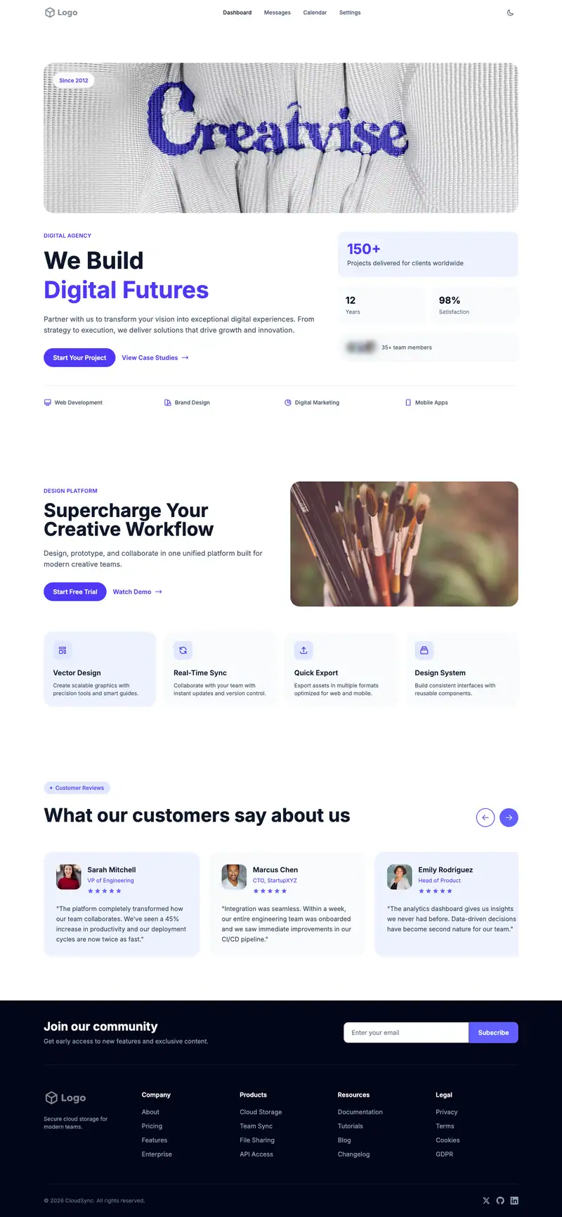 Copywriter Portfolio website template preview