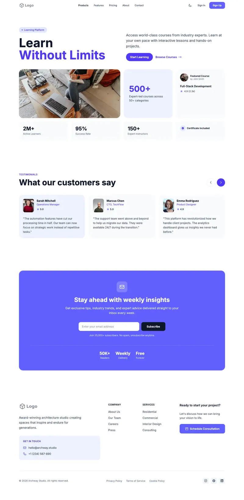 Professional Blogger website template preview