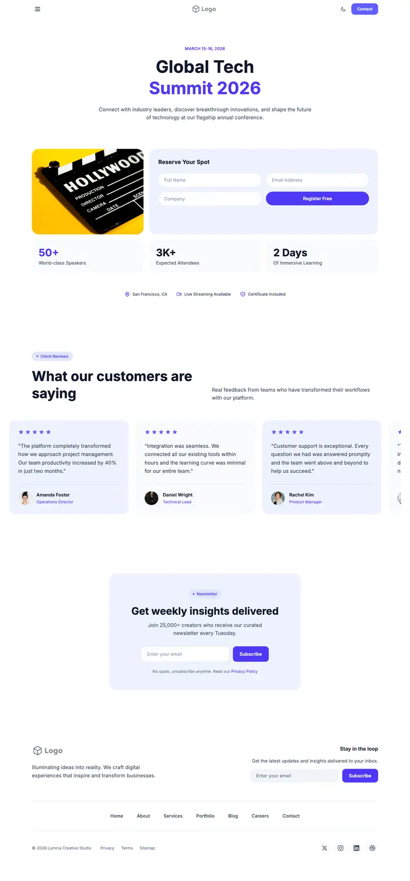 Film Director website template preview