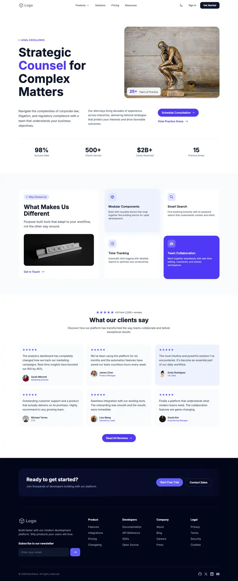 Law Firm website template preview