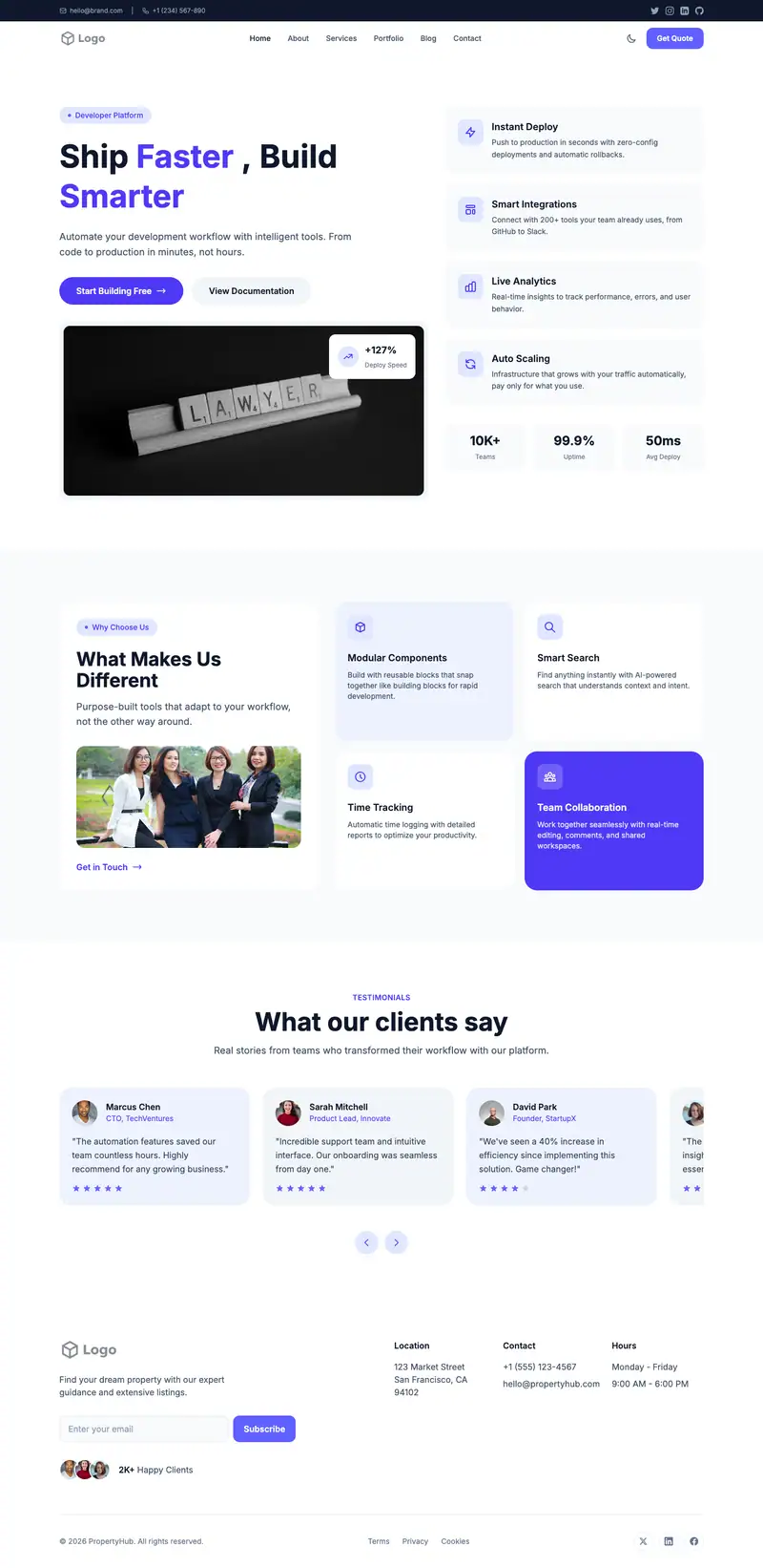 Business Attorney website template preview