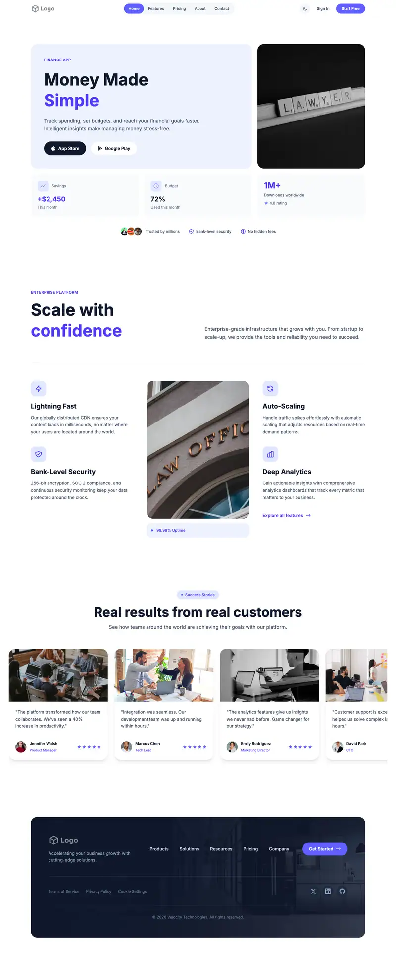 Immigration Lawyer website template preview