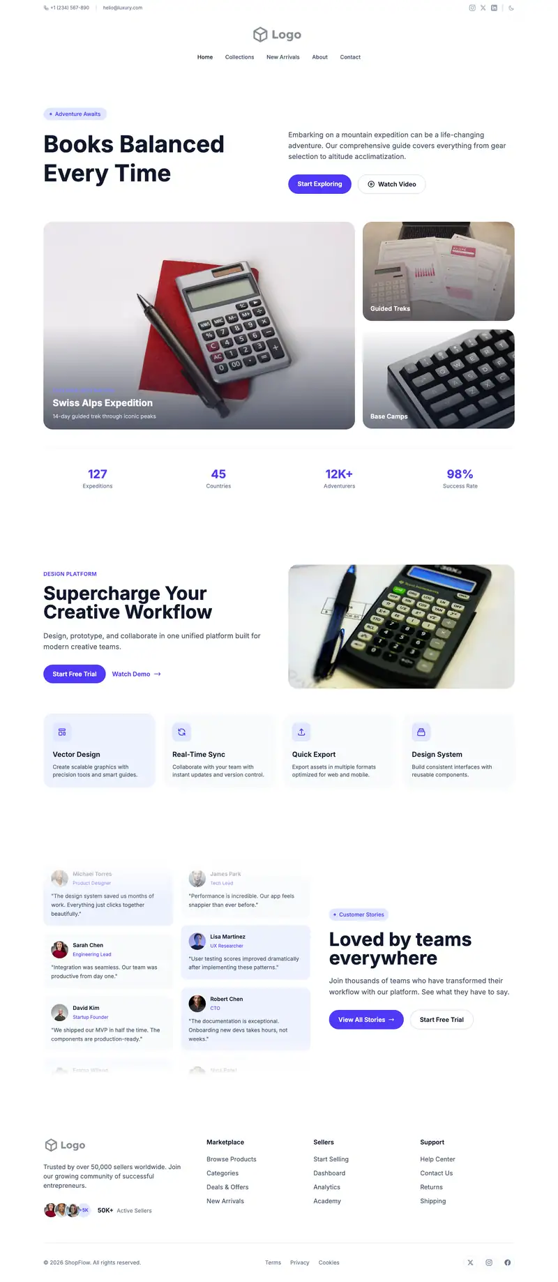 Bookkeeping Service website template preview