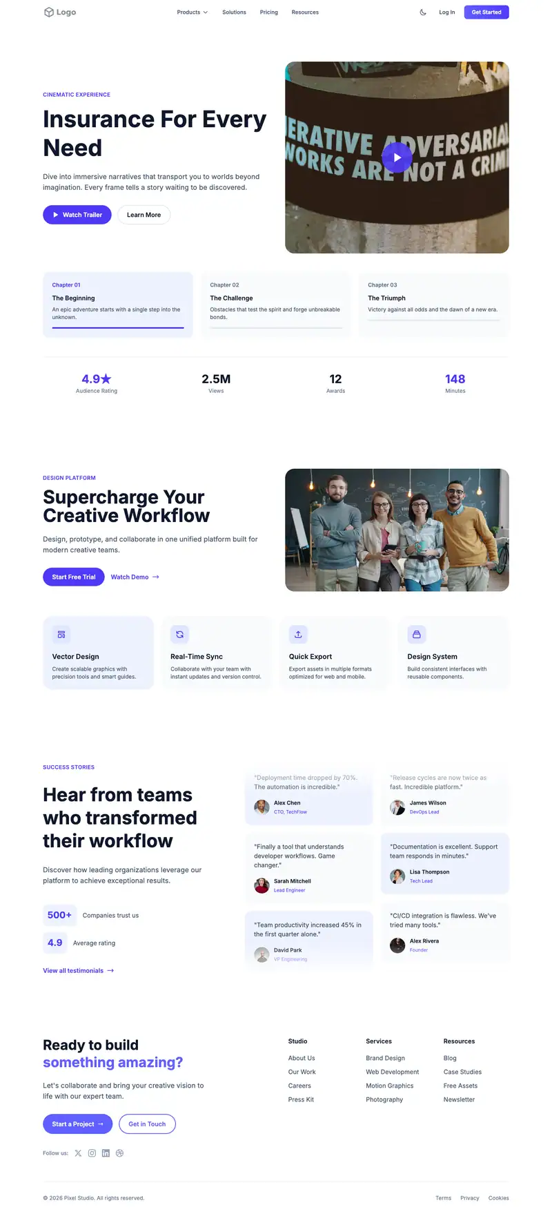 Insurance Agency website template preview