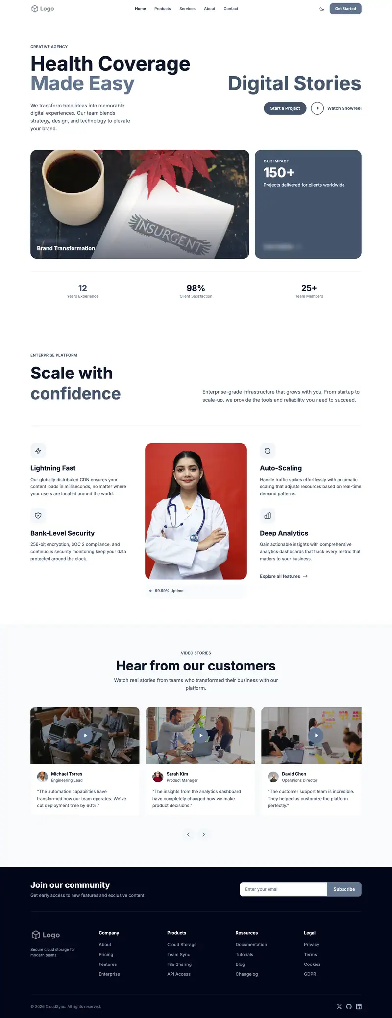 Health Insurance Broker website template preview