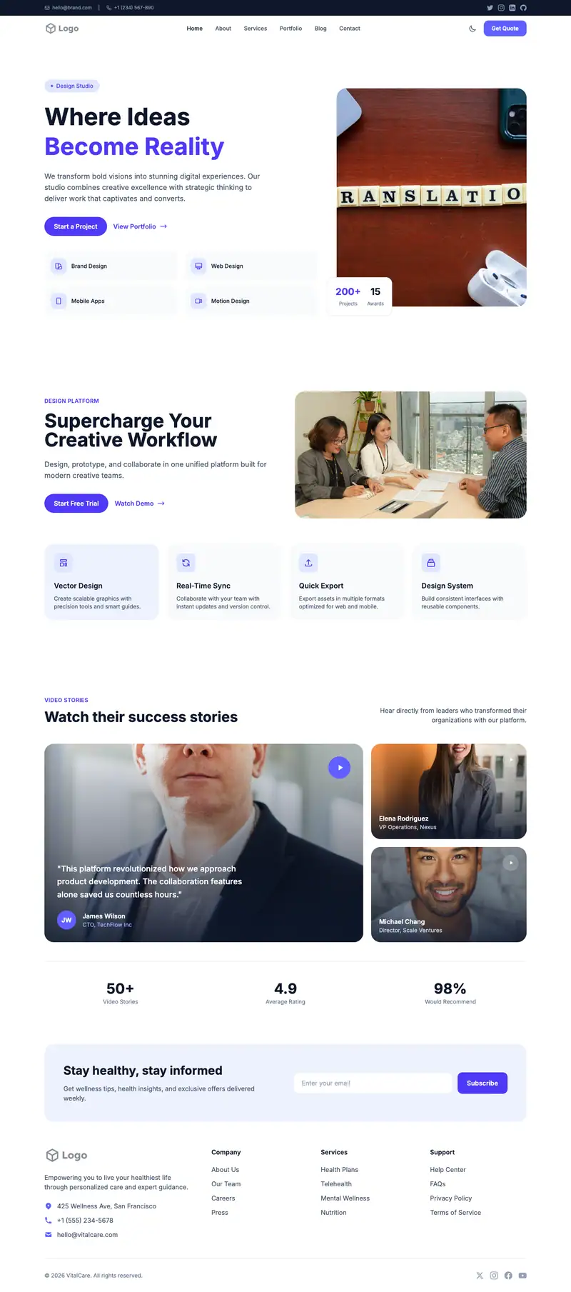 Translation Services website template preview