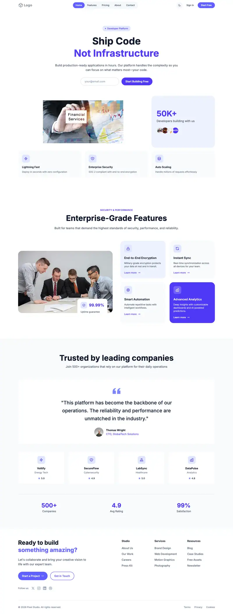 Full-page preview of the Interpretation Services website template