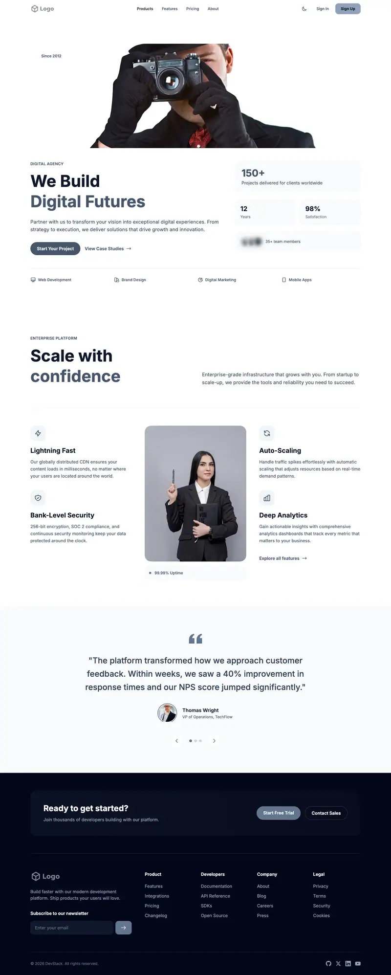 Private Investigator website template preview