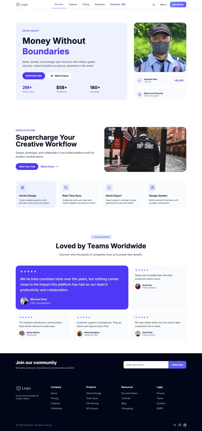 Security Guard Service website template preview