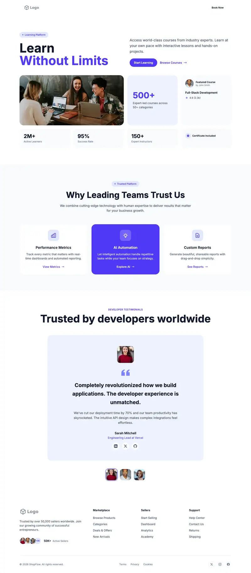 Answering Service website template preview