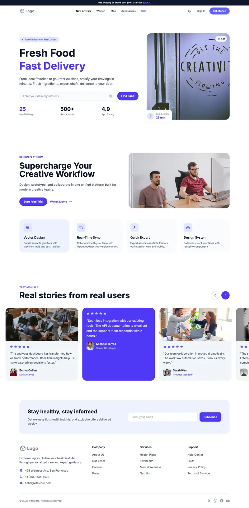 Temp Agency website template preview