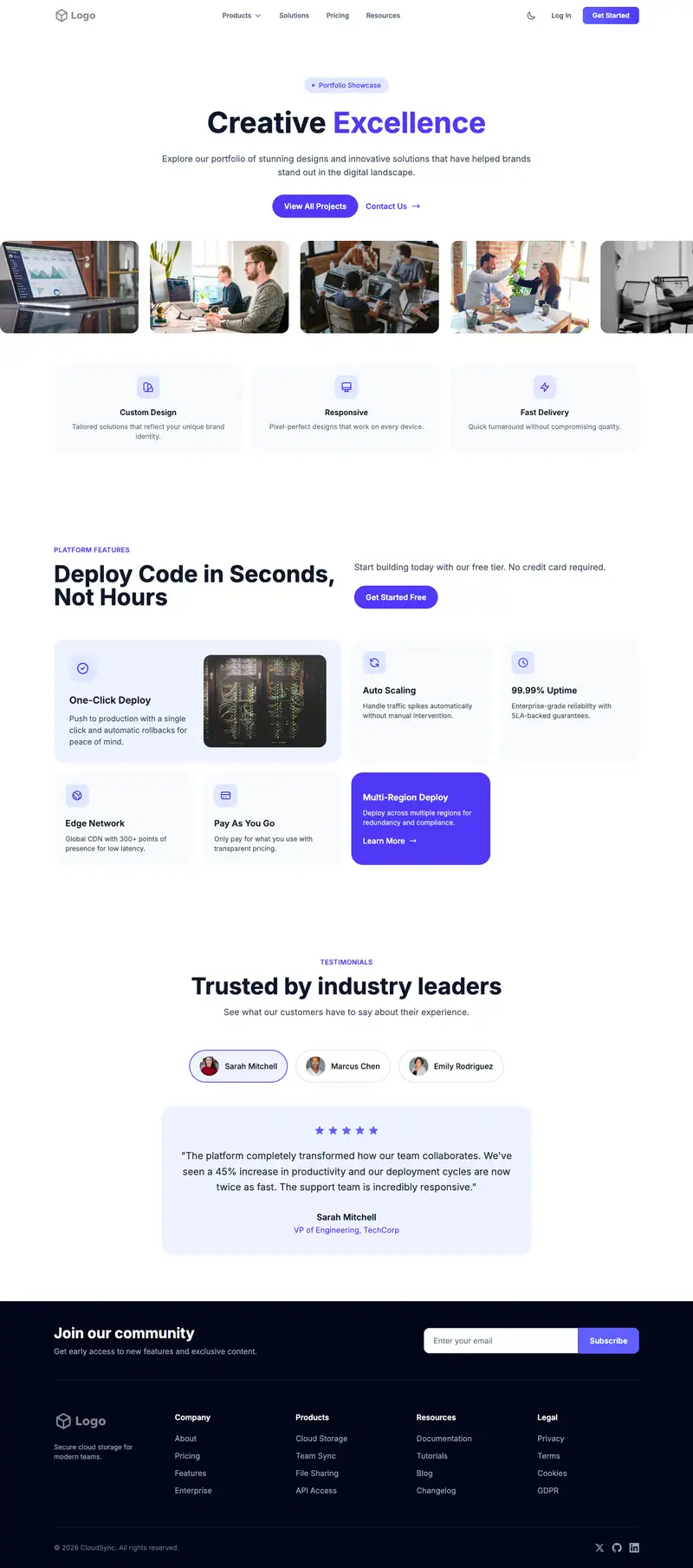 Full-page preview of the Process Server website template