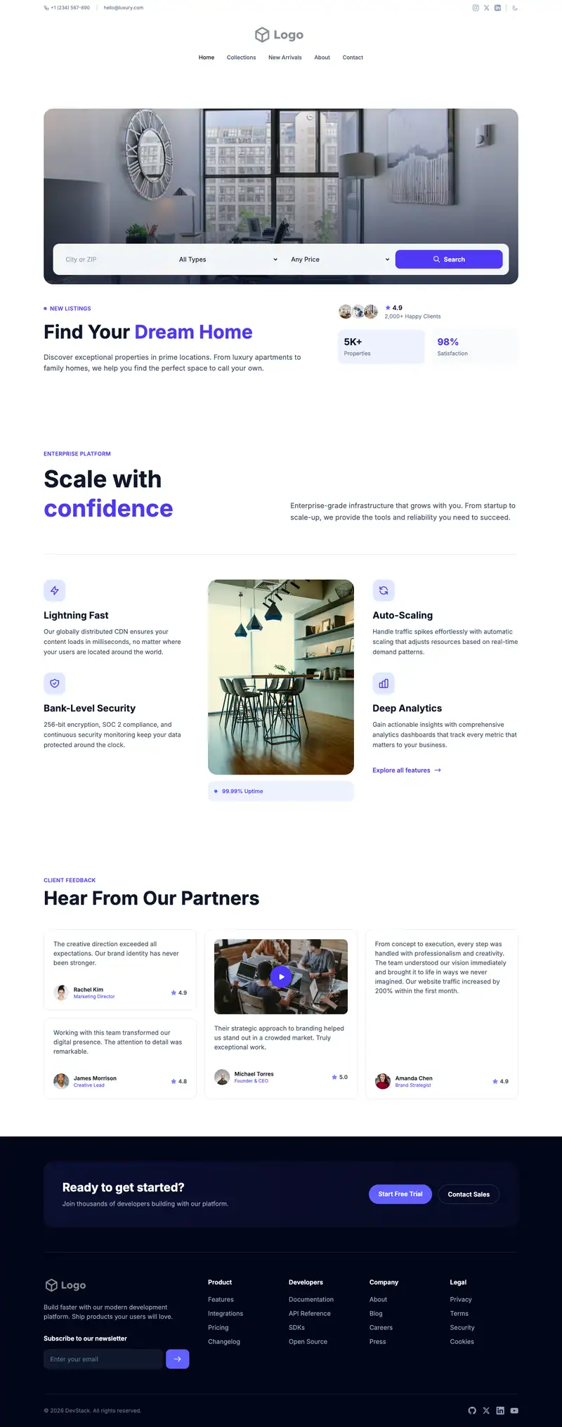 Real Estate Agency website template preview