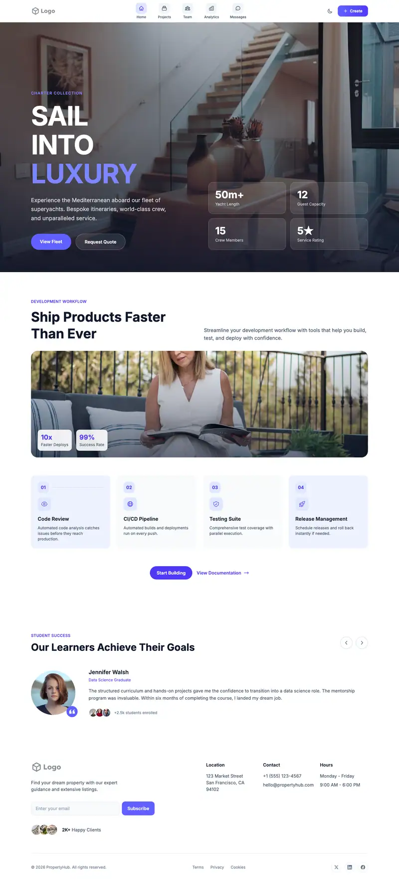 Property Development website template preview