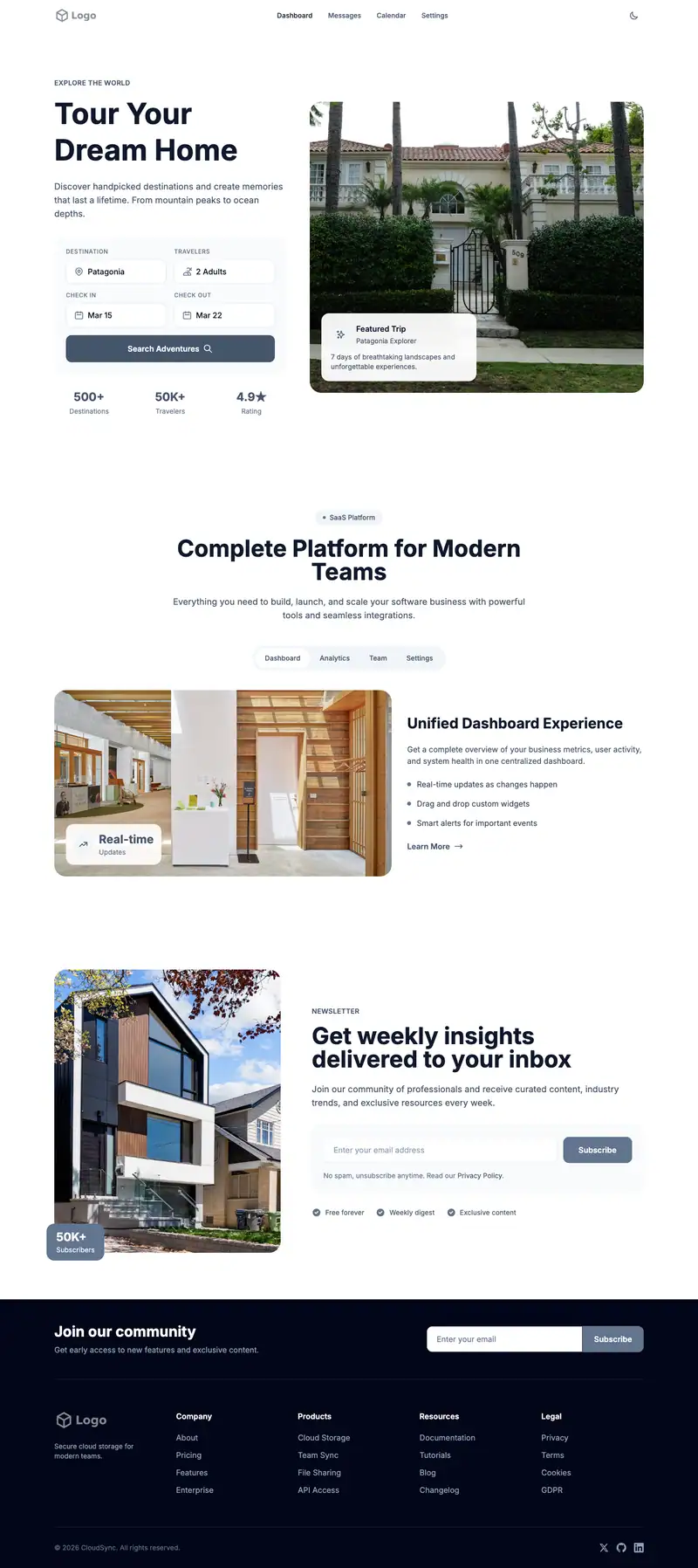 Property Showcase website template preview