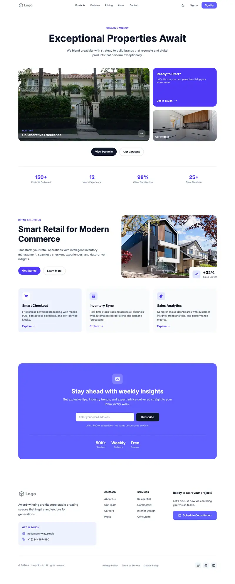 Luxury Property Listing website template preview