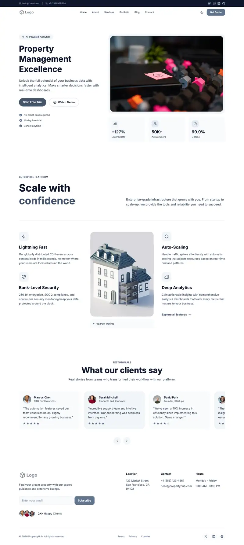 Property Management website template preview