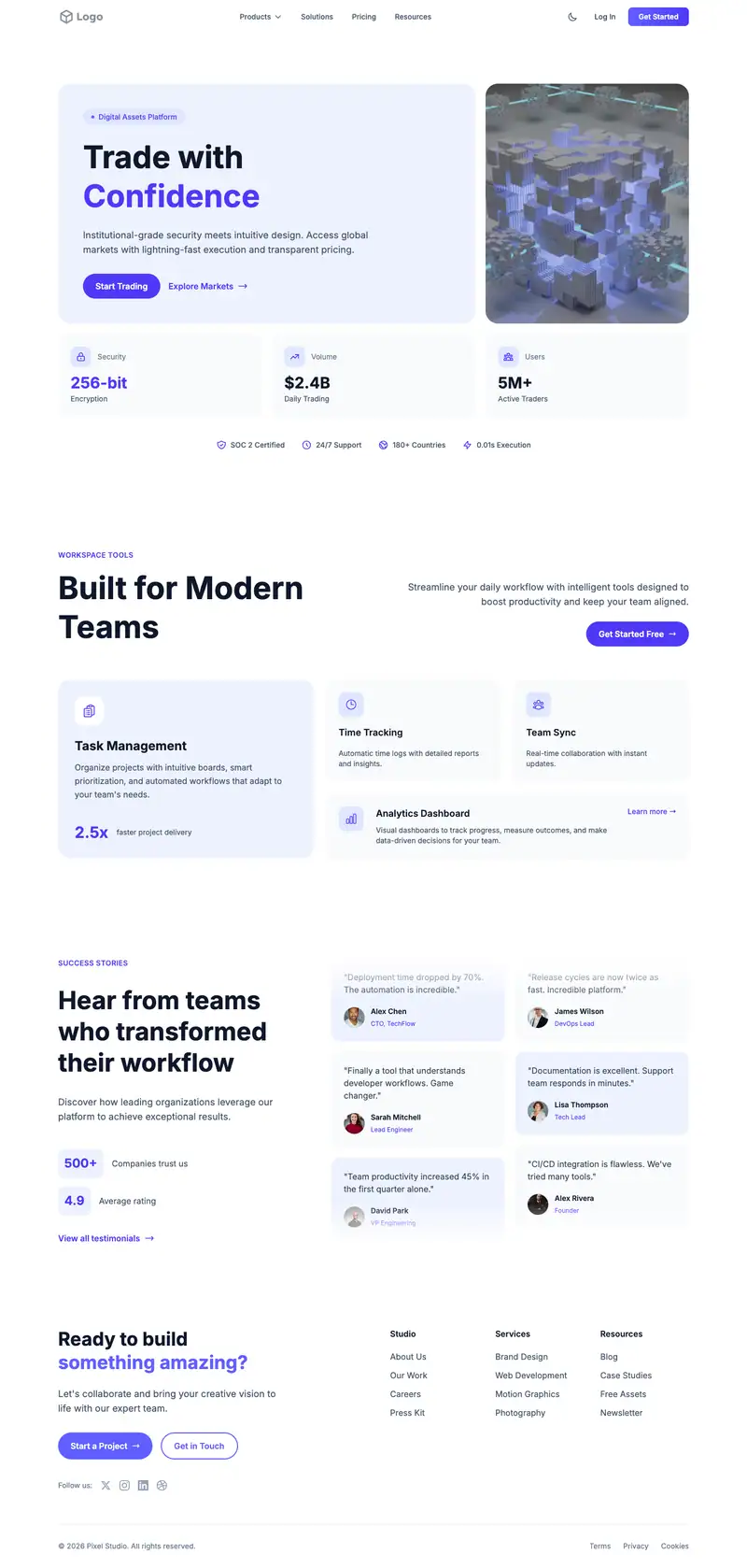 Moving Company website template preview