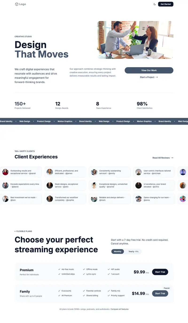 Storage Facility website template preview