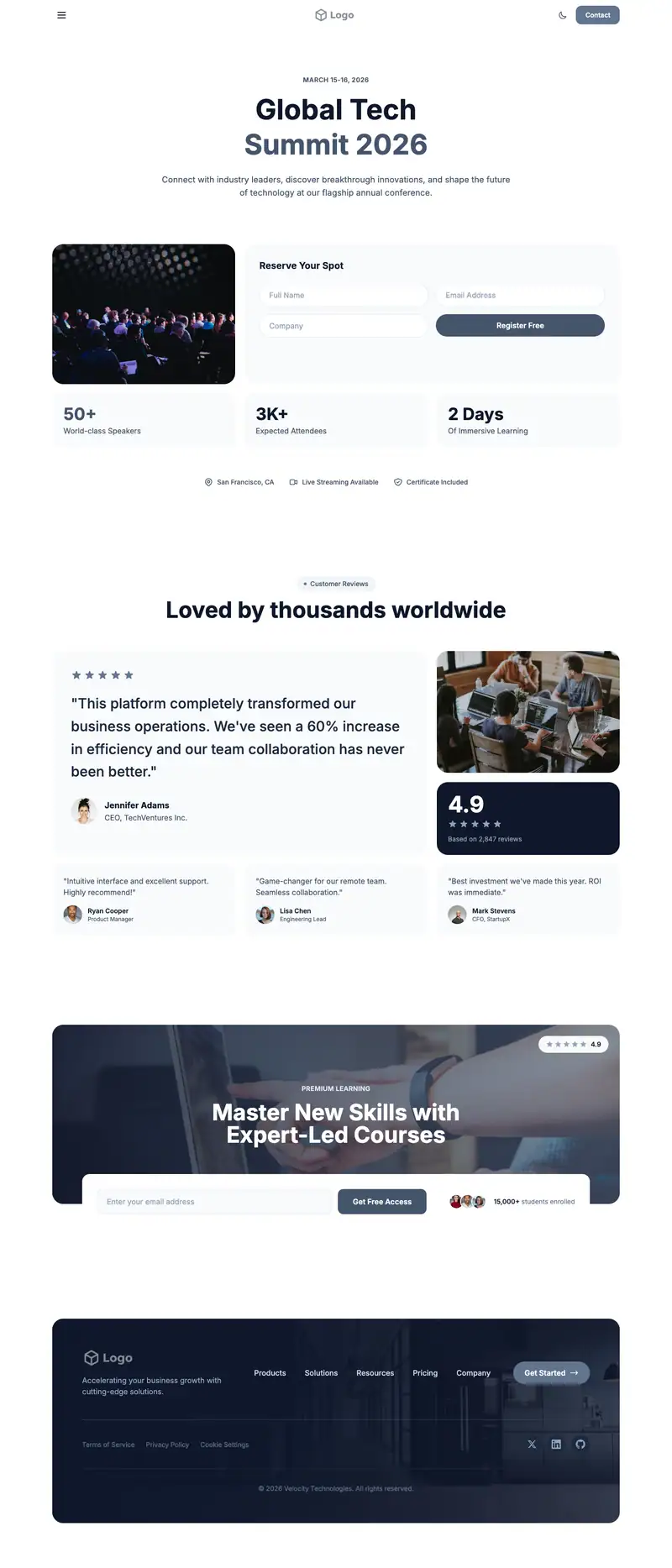 Production Builder website template preview