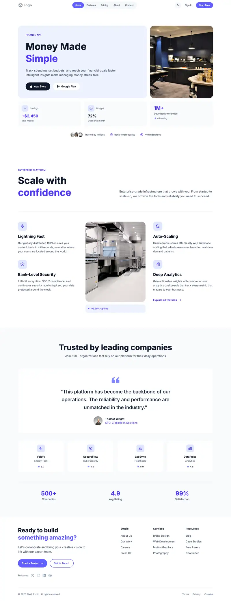 Kitchen Remodeling website template preview