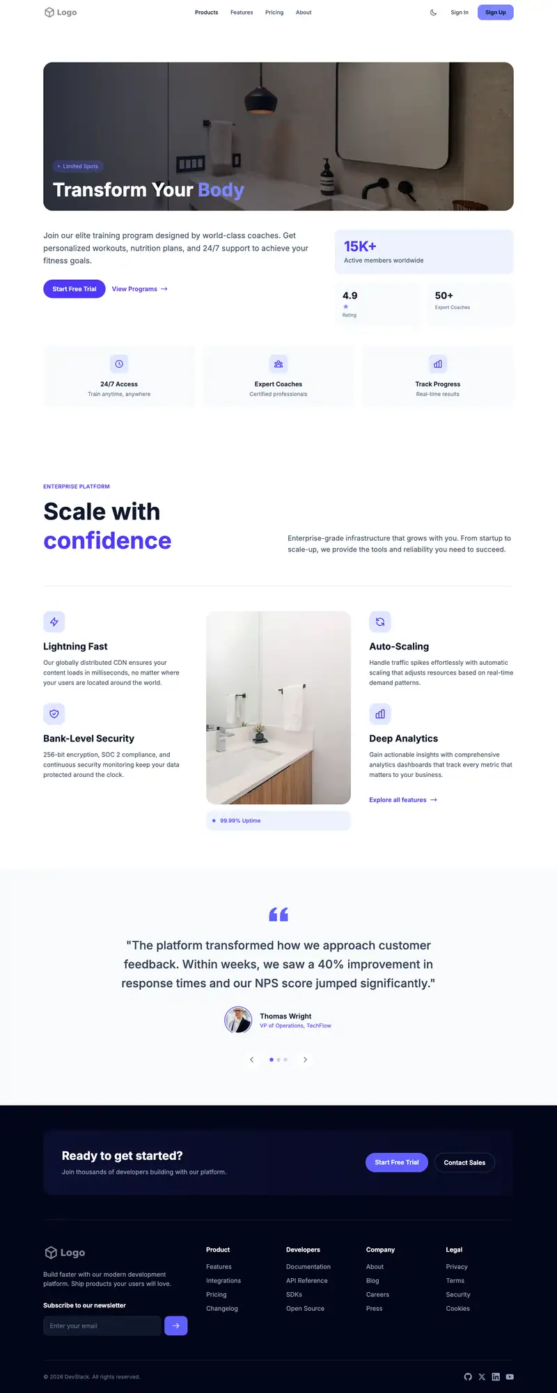 Bathroom Remodeling website template preview