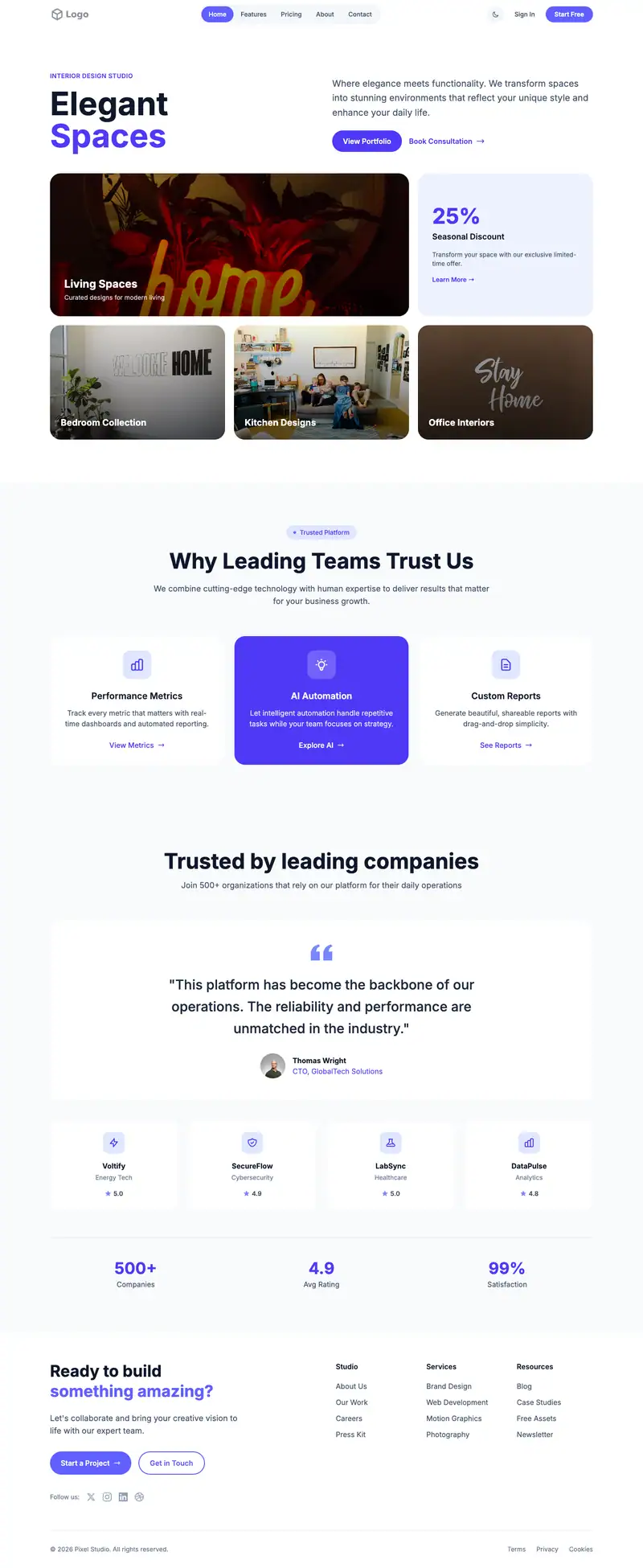 Home Care Agency website template preview