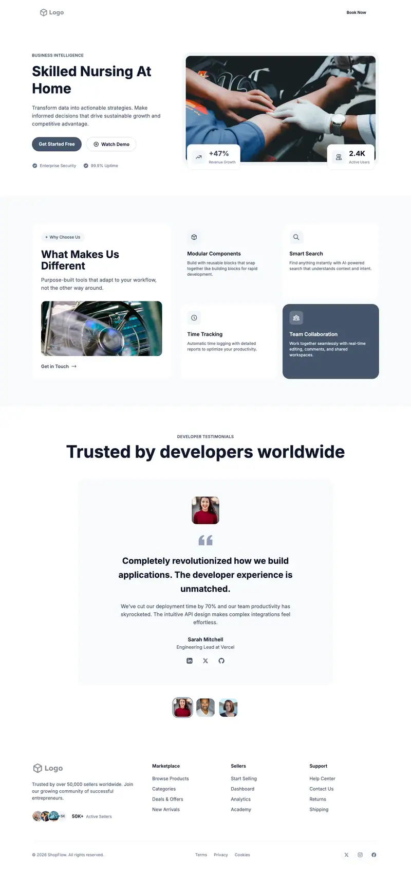 Skilled Nursing Home website template preview
