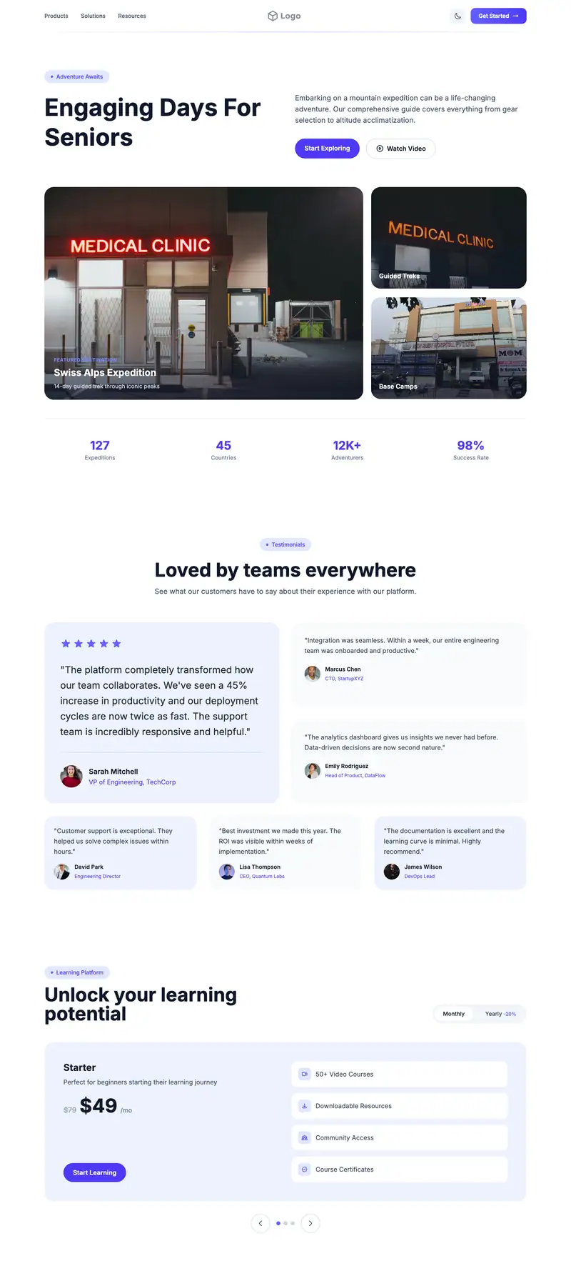 Adult Day Care website template preview