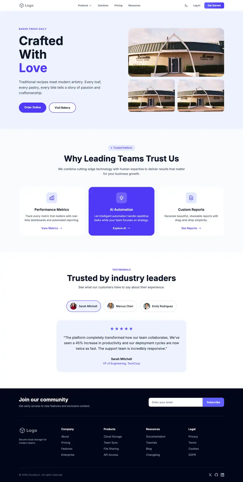 Funeral Home website template preview