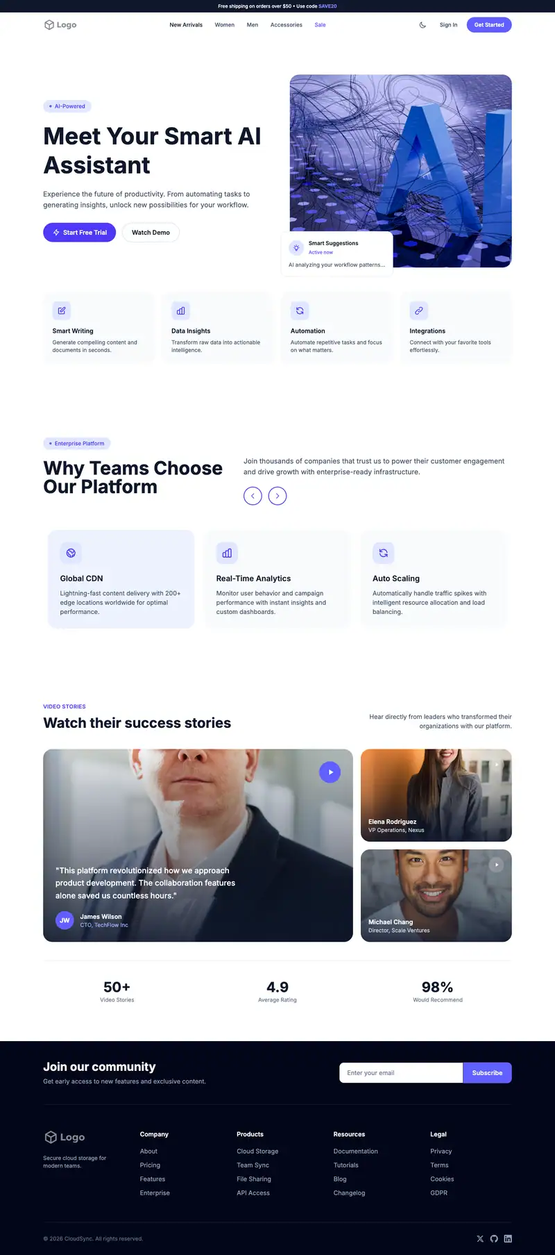 Full-page preview of the Bold Creative website template