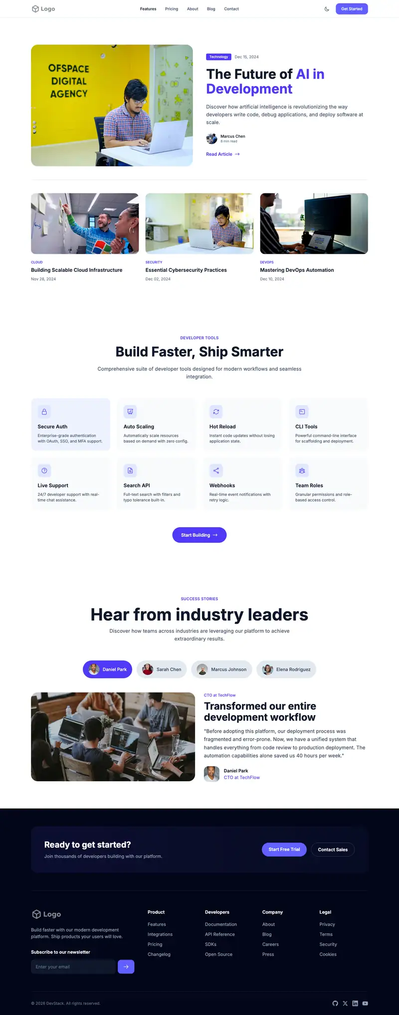 Business Intelligence Dashboard website template preview